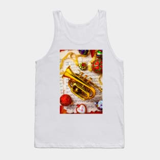 Brass Pocket Trumpet And Christmas Ornaments Tank Top